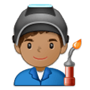 Emoji 👨🏽‍🏭 Operaio: Carnagione Olivastra su Samsung One UI 3.1.1.