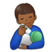 👨🏾‍🍼 Emoji Homem Alimentando Bebê: Pele Morena Escura na Samsung One UI 3.1.1.