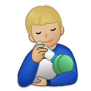 👨🏼‍🍼 Emoji Homem Alimentando Bebê: Pele Morena Clara na Samsung One UI 3.1.1.