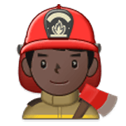 Emoji 👨🏿‍🚒 Pompiere Uomo: Carnagione Scura su Samsung One UI 3.1.1.