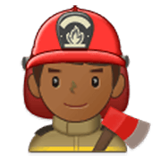 Émoji 👨🏾‍🚒 Pompier Homme : Peau Mate sur Samsung One UI 3.1.1.