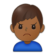 🙍🏾‍♂️ Emoji Hombre Frunciendo El Ceño: Tono De Piel Oscuro Medio en Samsung One UI 3.1.1.