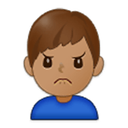 🙍🏽‍♂️ Emoji missmutiger Mann: mittlere Hautfarbe Samsung One UI 3.1.1.