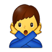 🙅‍♂️ Emoji Hombre Haciendo El Gesto De «no» en Samsung One UI 3.1.1.