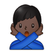 🙅🏿‍♂️ Emoji Mann mit überkreuzten Armen: dunkle Hautfarbe Samsung One UI 3.1.1.