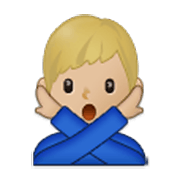 🙅🏼‍♂️ Emoji Hombre Haciendo El Gesto De «no»: Tono De Piel Claro Medio en Samsung One UI 3.1.1.