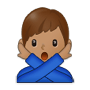 🙅🏽‍♂️ Emoji Homem Fazendo Gesto De «não»: Pele Morena na Samsung One UI 3.1.1.