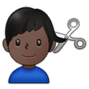 Emoji 💇🏿‍♂️ Taglio Di Capelli Per Uomo: Carnagione Scura su Samsung One UI 3.1.1.