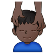 💆🏿‍♂️ Emoji Mann, der eine Kopfmassage bekommt: dunkle Hautfarbe Samsung One UI 3.1.1.