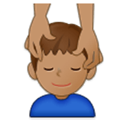 💆🏽‍♂️ Emoji Homem Recebendo Massagem Facial: Pele Morena na Samsung One UI 3.1.1.
