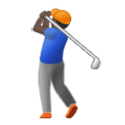 🏌🏿‍♂️ Emoji Hombre Jugando Al Golf: Tono De Piel Oscuro en Samsung One UI 3.1.1.