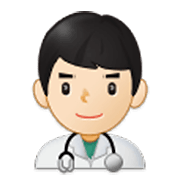 👨🏻‍⚕️ Emoji Arzt: helle Hautfarbe Samsung One UI 3.1.1.