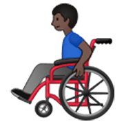 👨🏿‍🦽 Emoji Mann in manuellem Rollstuhl: dunkle Hautfarbe Samsung One UI 3.1.1.