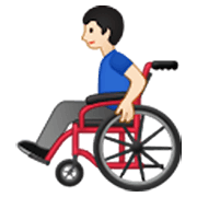 👨🏻‍🦽 Emoji Homem Em Cadeira De Rodas Manual: Pele Clara na Samsung One UI 3.1.1.