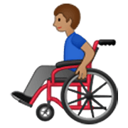 👨🏽‍🦽 Emoji Mann in manuellem Rollstuhl: mittlere Hautfarbe Samsung One UI 3.1.1.