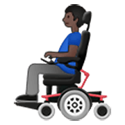 👨🏿‍🦼 Emoji Mann in elektrischem Rollstuhl: dunkle Hautfarbe Samsung One UI 3.1.1.