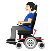 👨🏻‍🦼 Emoji Mann in elektrischem Rollstuhl: helle Hautfarbe Samsung One UI 3.1.1.