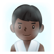 🧖🏿‍♂️ Emoji Homem Na Sauna: Pele Escura na Samsung One UI 3.1.1.
