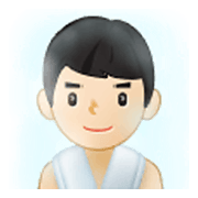 🧖🏻‍♂️ Emoji Mann in Dampfsauna: helle Hautfarbe Samsung One UI 3.1.1.