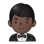 Emoji 🤵🏿‍♂️ Uomo in smoking: tonalità nera della pelle su Samsung One UI 3.1.1.