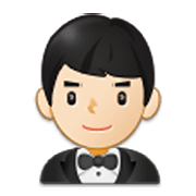 🤵🏻‍♂️ Emoji Homem de smoking: Pele Clara na Samsung One UI 3.1.1.