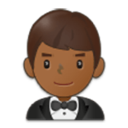 🤵🏾‍♂️ Emoji Hombre Con Esmoquin: Tono De Piel Oscuro Medio en Samsung One UI 3.1.1.