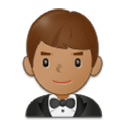 🤵🏽‍♂️ Emoji Mann im Tuxedo: mittlere Hautfarbe Samsung One UI 3.1.1.