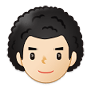 👨🏻‍🦱 Emoji Mann: helle Hautfarbe, lockiges Haar Samsung One UI 3.1.1.