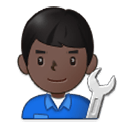 Emoji 👨🏿‍🔧 Meccanico Uomo: Carnagione Scura su Samsung One UI 3.1.1.
