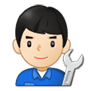 👨🏻‍🔧 Emoji Mecânico: Pele Clara na Samsung One UI 3.1.1.
