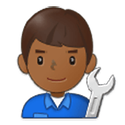 👨🏾‍🔧 Emoji Mecânico: Pele Morena Escura na Samsung One UI 3.1.1.