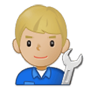 👨🏼‍🔧 Emoji Mechaniker: mittelhelle Hautfarbe Samsung One UI 3.1.1.