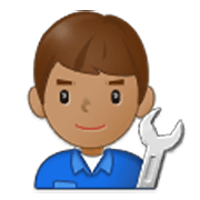 👨🏽‍🔧 Emoji Mecânico: Pele Morena na Samsung One UI 3.1.1.
