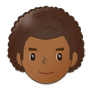 👨🏾‍🦱 Emoji Hombre: Tono De Piel Oscuro Medio Y Pelo Rizado en Samsung One UI 3.1.1.