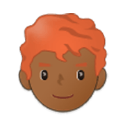 👨🏾‍🦰 Emoji Hombre: Tono De Piel Oscuro Medio Y Pelo Pelirrojo en Samsung One UI 3.1.1.