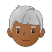 👨🏾‍🦳 Emoji Mann: mitteldunkle Hautfarbe, weißes Haar Samsung One UI 3.1.1.