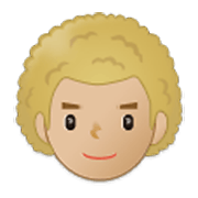 👨🏼‍🦱 Emoji Mann: mittelhelle Hautfarbe, lockiges Haar Samsung One UI 3.1.1.