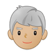 Emoji 👨🏼‍🦳 Uomo: Carnagione Abbastanza Chiara E Capelli Bianchi su Samsung One UI 3.1.1.