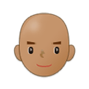 Emoji 👨🏽‍🦲 Uomo: Carnagione Olivastra E Calvo su Samsung One UI 3.1.1.
