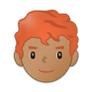 Emoji 👨🏽‍🦰 Uomo: Carnagione Olivastra E Capelli Rossi su Samsung One UI 3.1.1.