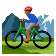 🚵🏾‍♂️ Emoji Hombre En Bicicleta De Montaña: Tono De Piel Oscuro Medio en Samsung One UI 3.1.1.
