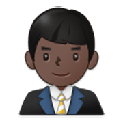 👨🏿‍💼 Emoji Oficinista Hombre: Tono De Piel Oscuro en Samsung One UI 3.1.1.
