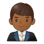👨🏾‍💼 Emoji Oficinista Hombre: Tono De Piel Oscuro Medio en Samsung One UI 3.1.1.