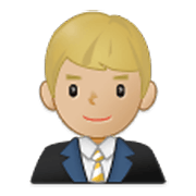 Emoji 👨🏼‍💼 Impiegato: Carnagione Abbastanza Chiara su Samsung One UI 3.1.1.