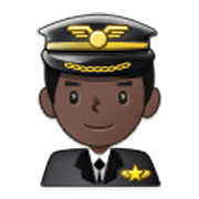 👨🏿‍✈️ Emoji Piloto De Avião Homem: Pele Escura na Samsung One UI 3.1.1.