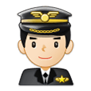 👨🏻‍✈️ Emoji Piloto De Avião Homem: Pele Clara na Samsung One UI 3.1.1.