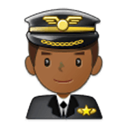 👨🏾‍✈️ Emoji Piloto De Avião Homem: Pele Morena Escura na Samsung One UI 3.1.1.