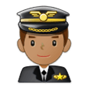 👨🏽‍✈️ Emoji Piloto De Avião Homem: Pele Morena na Samsung One UI 3.1.1.