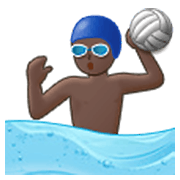 🤽🏿‍♂️ Emoji Hombre Jugando Al Waterpolo: Tono De Piel Oscuro en Samsung One UI 3.1.1.