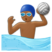 🤽🏾‍♂️ Emoji Hombre Jugando Al Waterpolo: Tono De Piel Oscuro Medio en Samsung One UI 3.1.1.